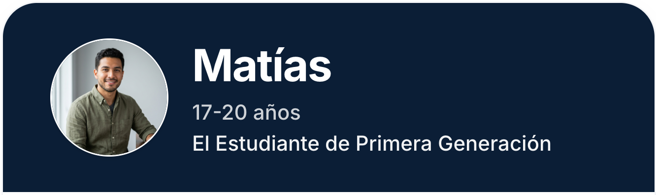 Encabezado de una tarjeta de persona con retrato, nombre, rango de edad y arquetipo